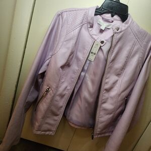New York & Company Light Purple Leather Jacket